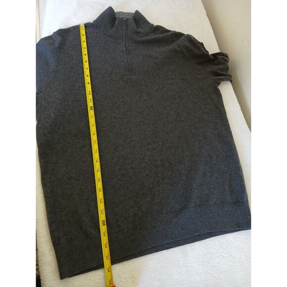 Calvin Klein Sweater Quarter Zip Pullover Men Gray Knit Soft Size Large Casual - Picture 6 of 13